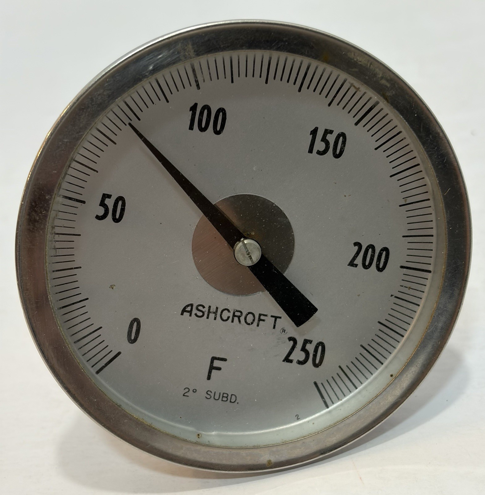 Ashcroft 3" Stem Bimetal Dial Thermometer 0-250 F 1/2" NPT Back Industrial Gauge
