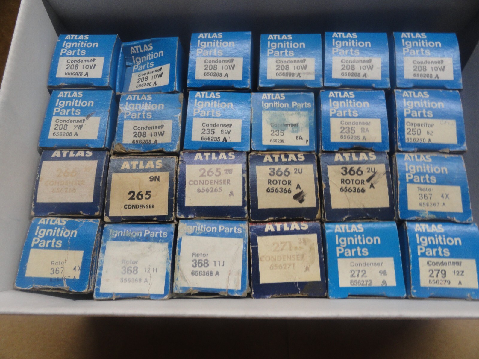 NORS ATLAS  BIG lot of 24  CONDENSER (17) ROTORS (6) capacitor (1) NEW old stock
