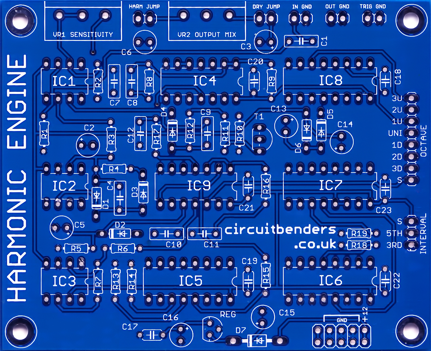 circuitbenders HARMONIC ENGINE - E&MM Harmony Generator clone PCB - modular DIY