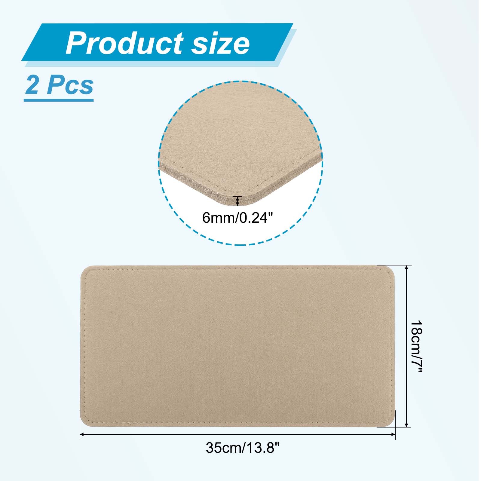 13.8''×7'' Felt Bag Base Shaper, 2pcs Bag Bottom Organizer Rectangle, Beige