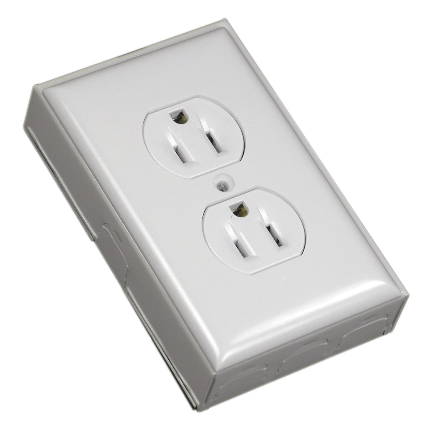 OnWall Metal Raceway Extending Power Electrical Outlet Box White BW2D