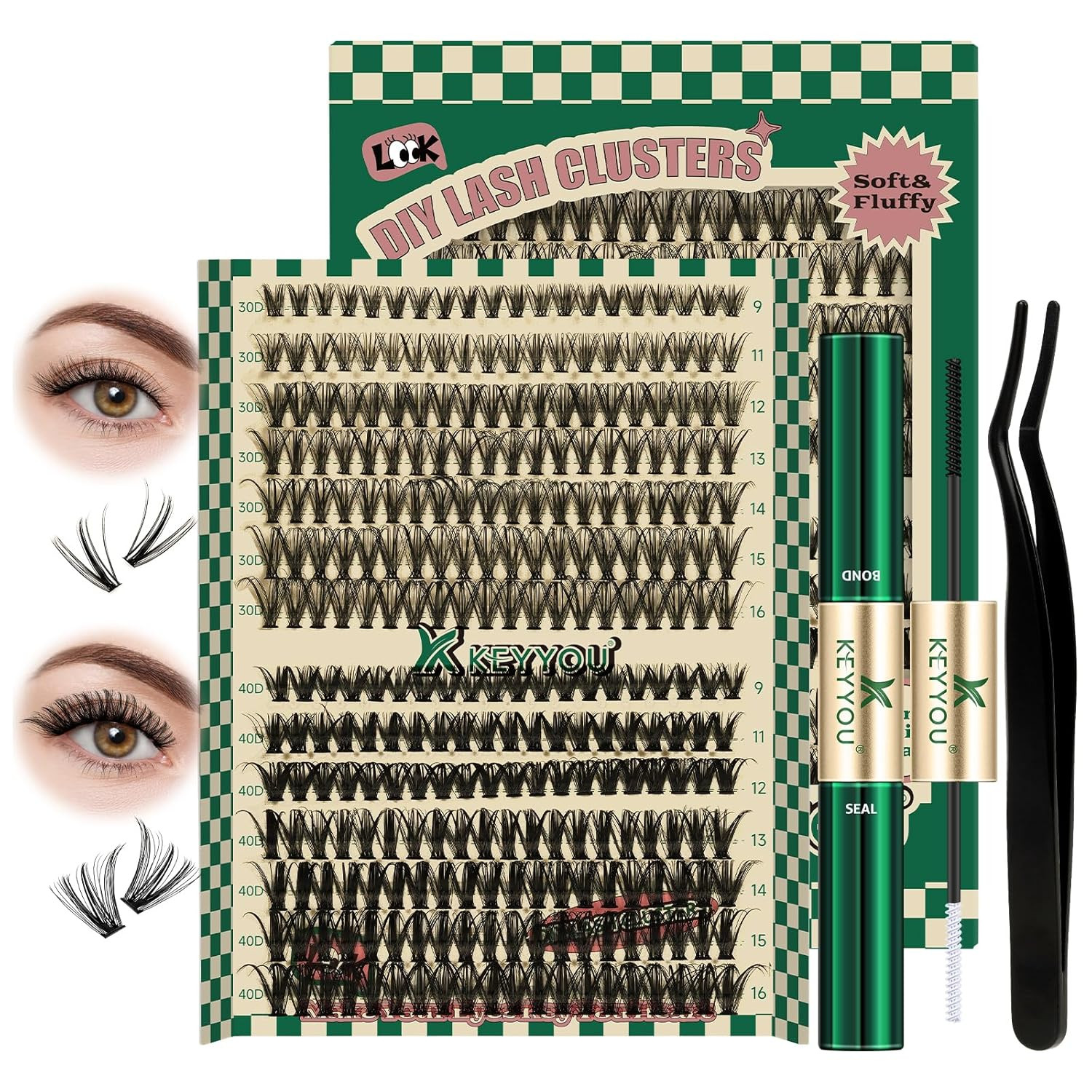 DIY Lash Extension Kit 280Pcs Individual Lashes D Curl Eyelash Extension Kit 30D