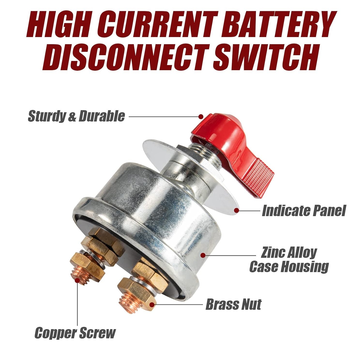 High Current Battery Disconnect Switch 300A, 12-24V Master Power Cut...