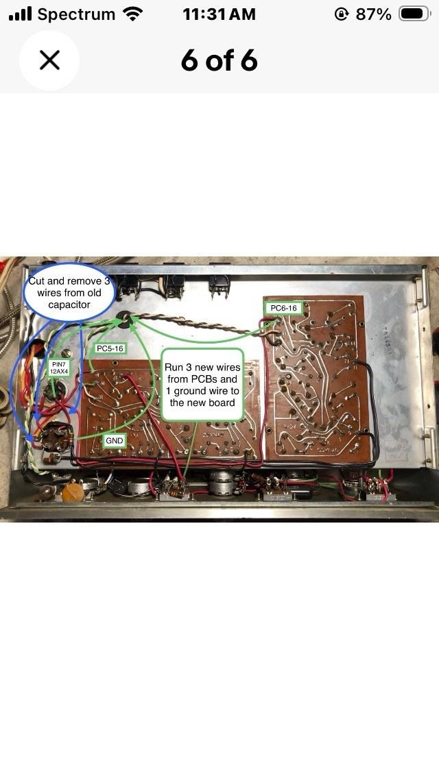 Dynaco PAS-2 PAS-3 power supply capacitor board assembled