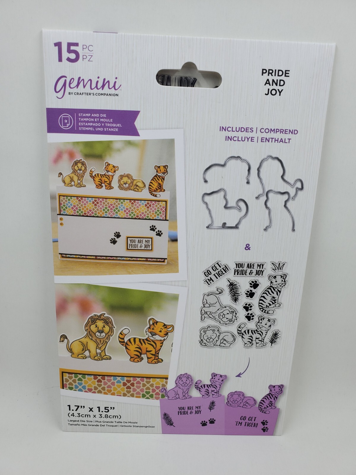 CSD3 Crafters Companion Pride And Joy Lions Tigers Character Stamp & Die Set