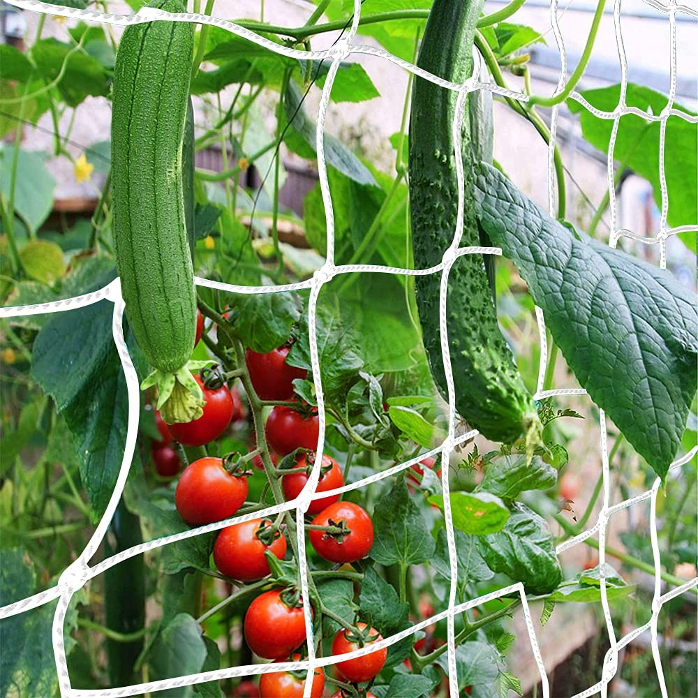 Trellis Netting, CANAGROW Heavy-Duty Garden Plant 6'x15', White