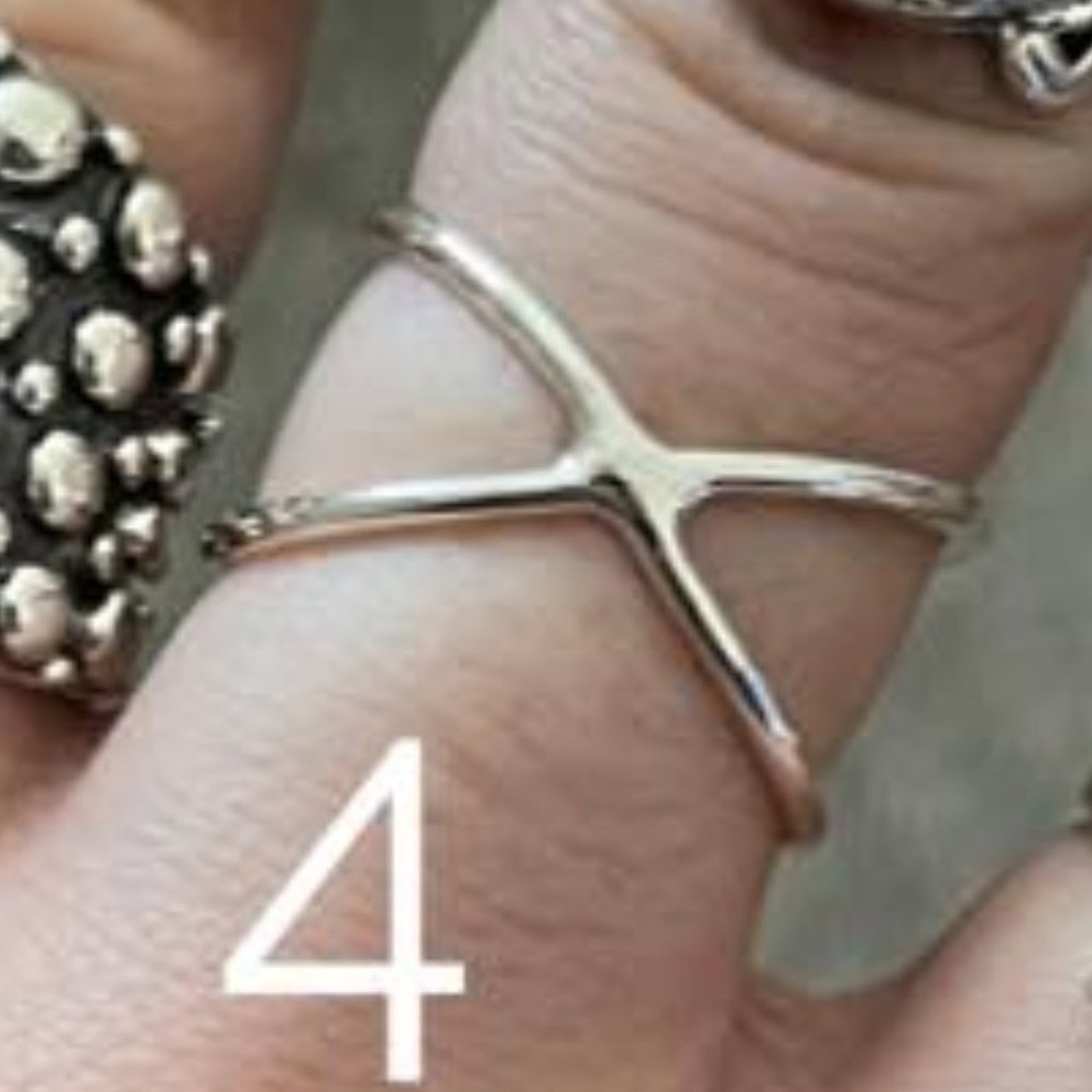 Sterling Silver Criss Cross Ring Size 7