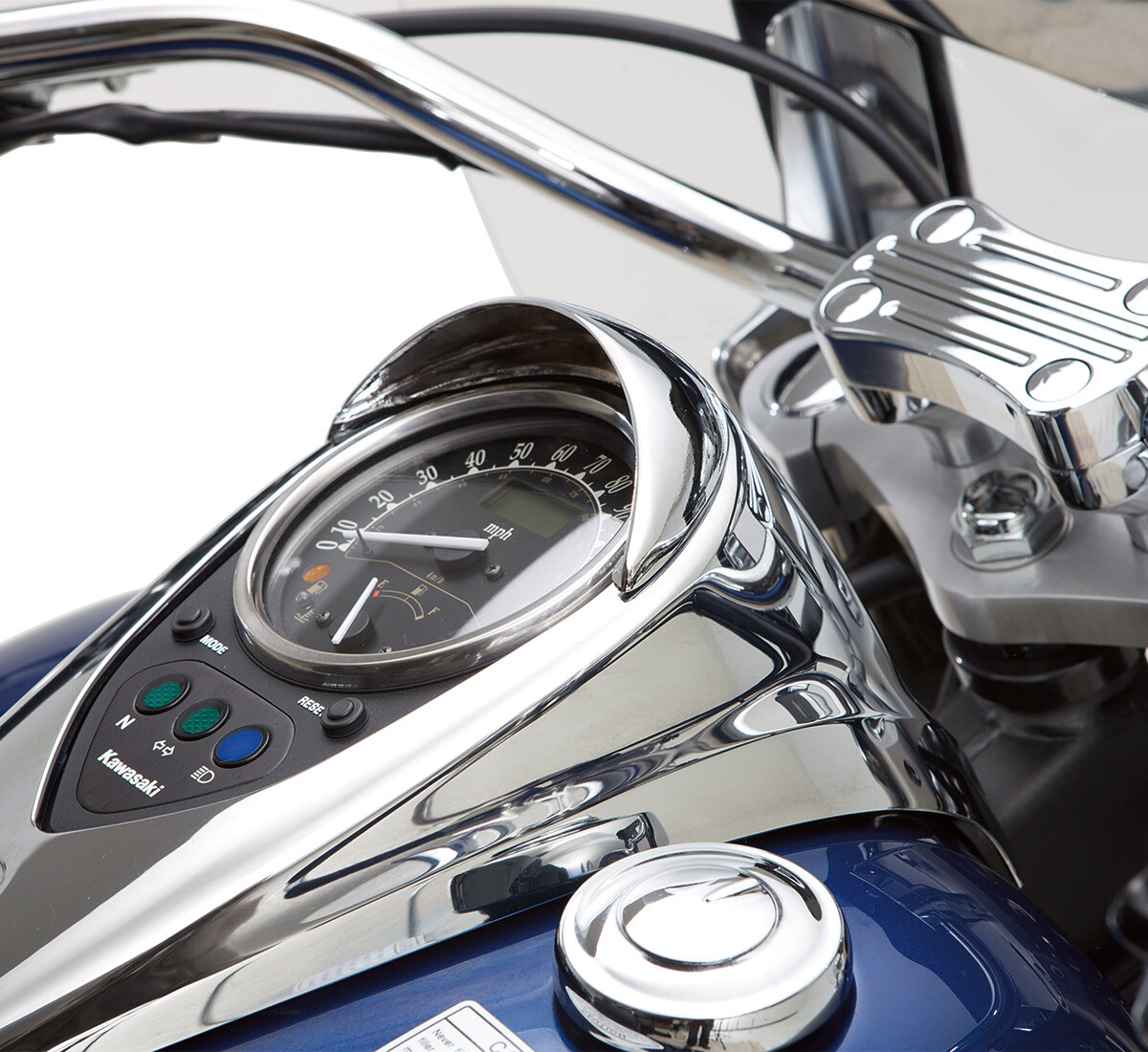Kawasaki OEM Vulcan 900 Classic 2006-2023 Chrome Speedometer Visor K53020-373