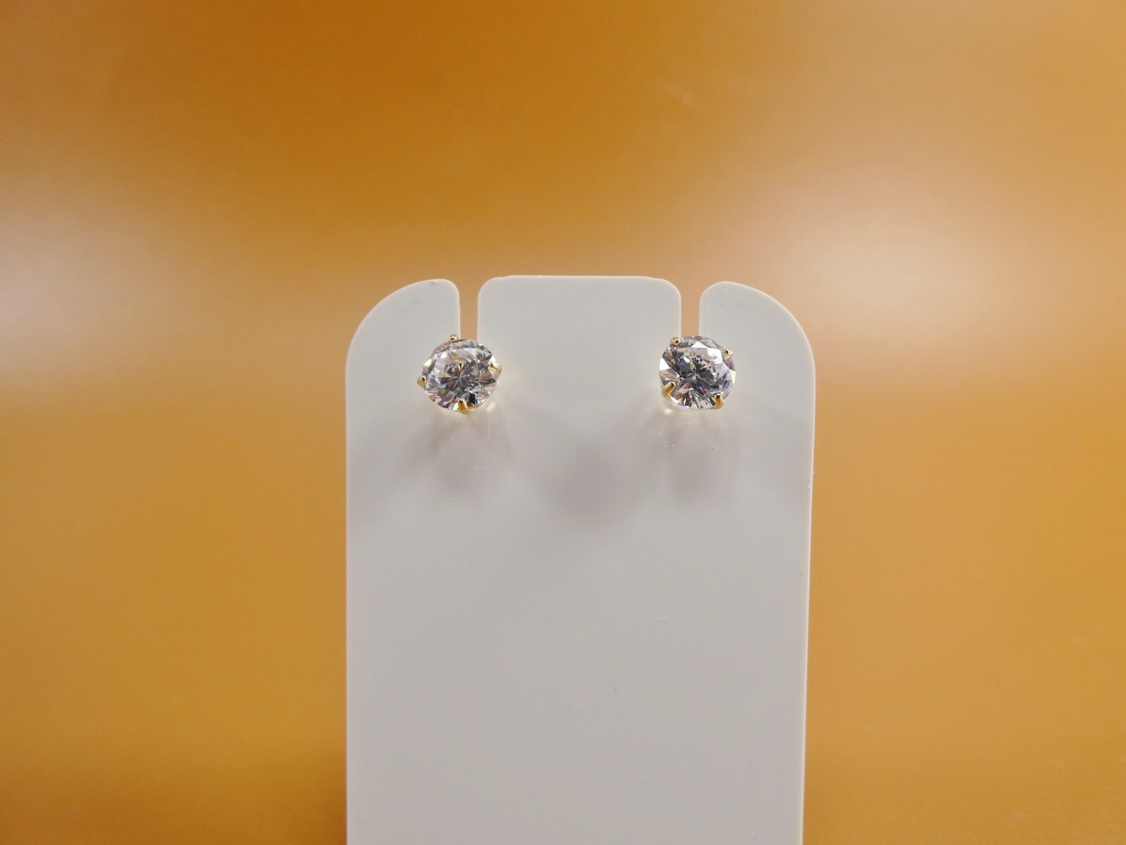 10K REAL SOLID YELLOW GOLD STUD PUSH POST PRONG SETTING BASKET EARRINGS