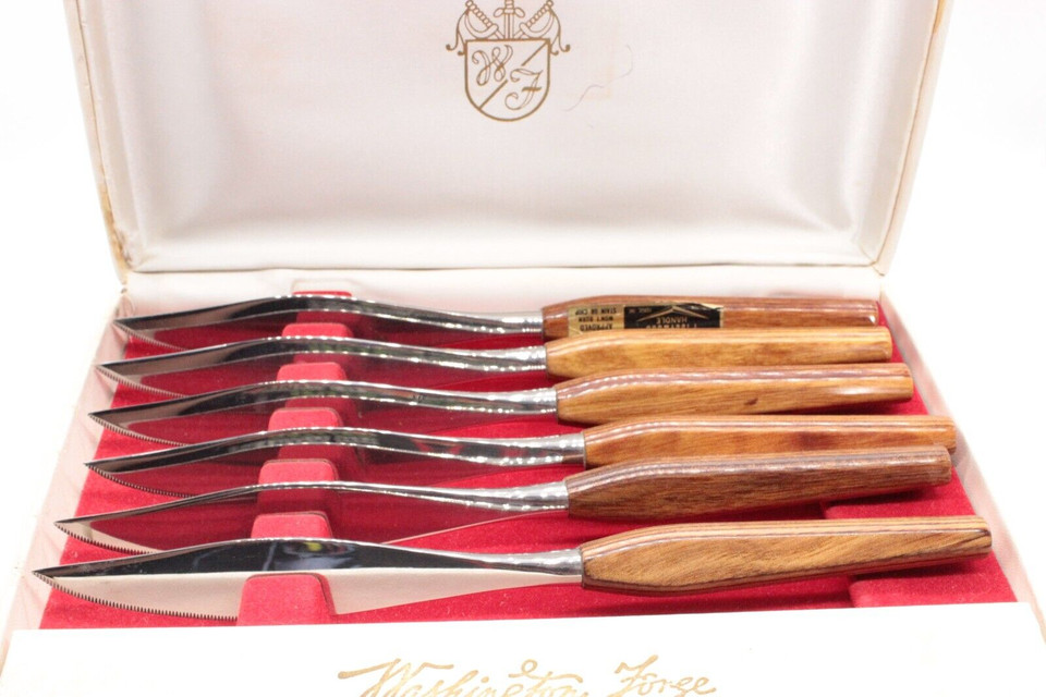 Washington Forge Stainless Steel Butter Knife Set Wood Handles (Set of 6)