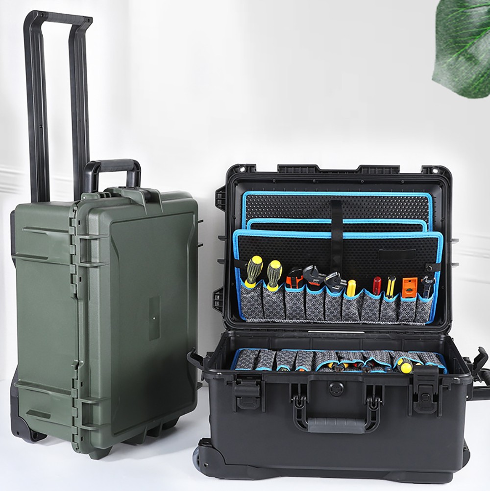 1pc 23.62 Inch Large Waterproof Toolbox Professional Tools Storage with Wheels
