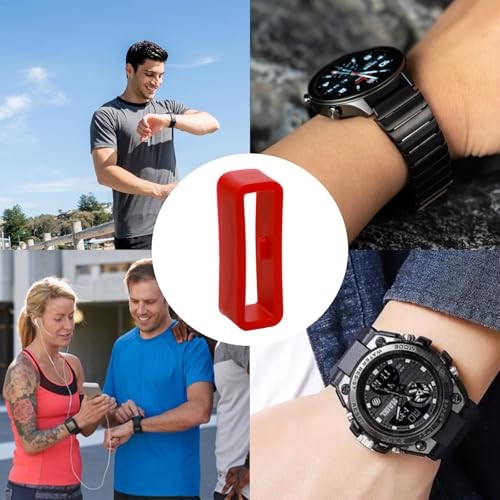Watch Strap Holder Loop Replacement - Silicone Watch Band Loop Wine Red