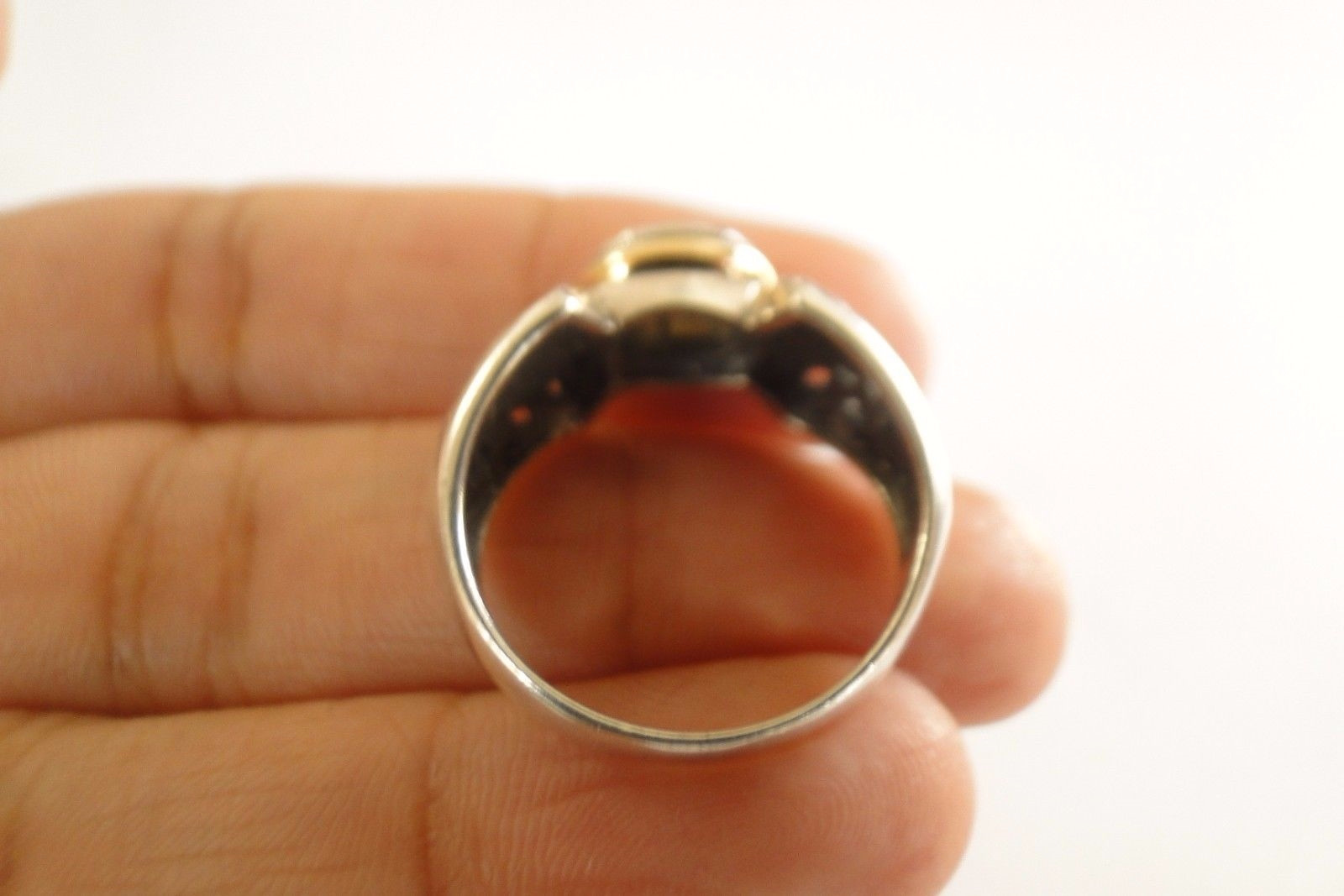 Brown Smoky Quartz 18 K Gold Accent 925 Sterling Silver Ring Size 6.5 7.25 8