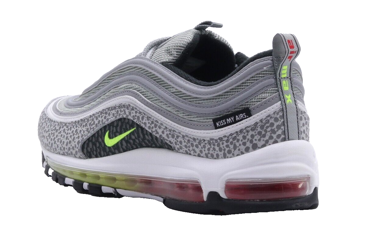 Nike Air Max 97 Silver Sneakers Kiss My Air Logo Retro Safari Edition Men 12US