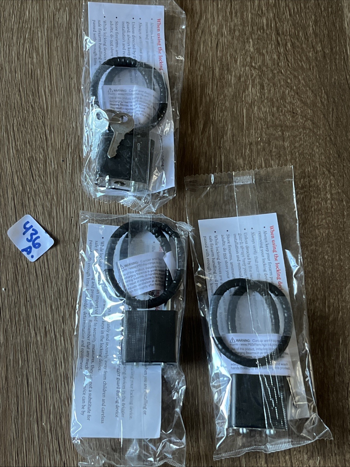 Set Of 3 NEW Ruger Firearm Cable Lock With 2 Keys Black