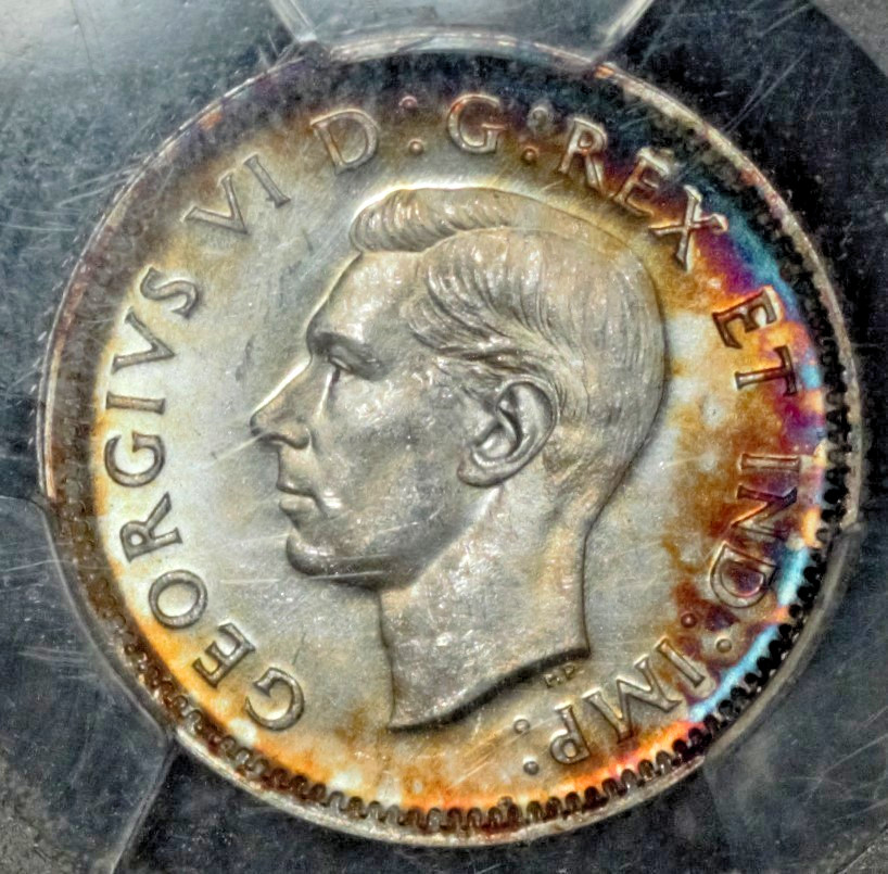 1941 Canada Ten Cents, MS64 PCGS, Beautiful Toning