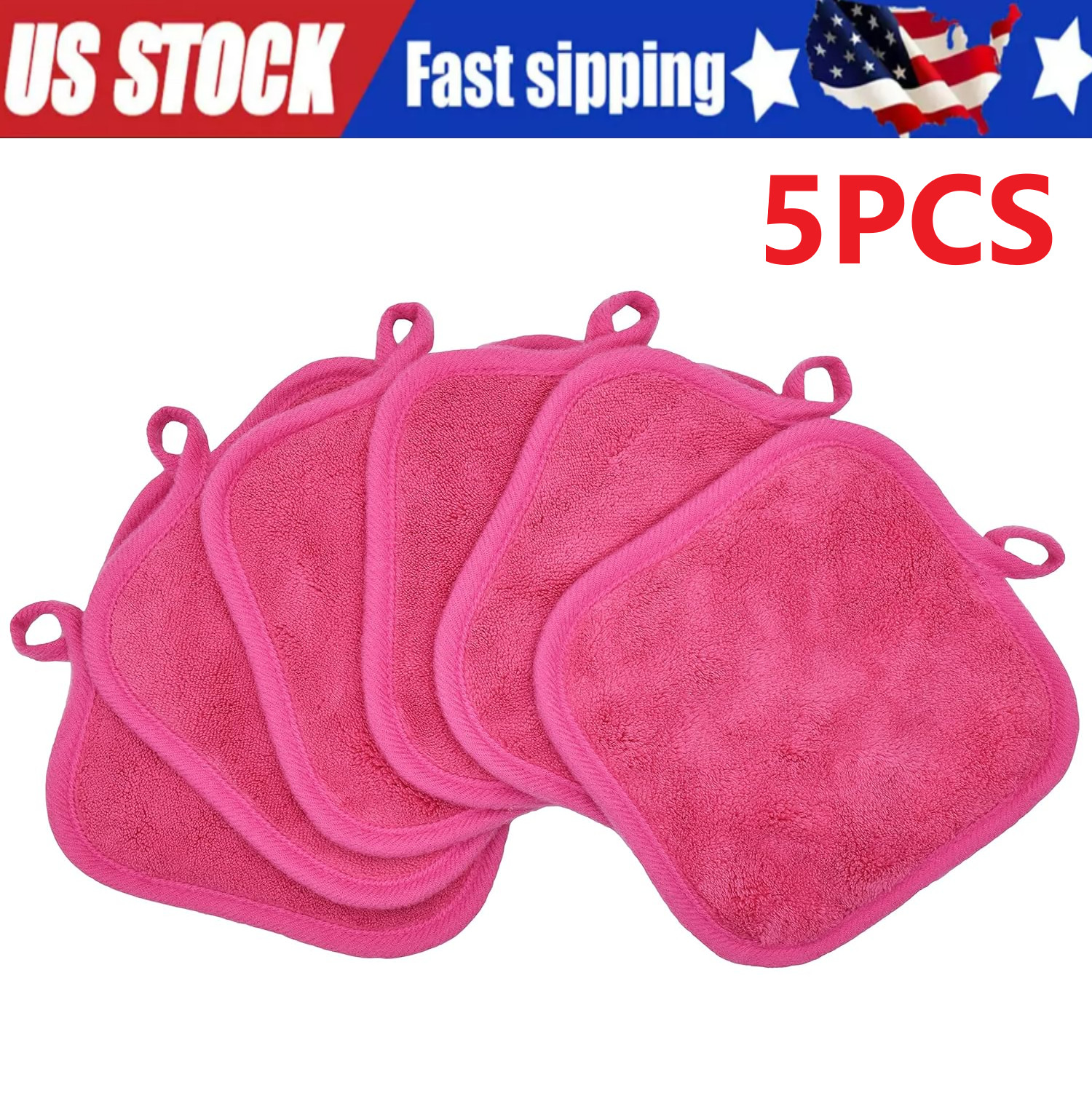 5 Pack Makeup Remover Cloth,Ultra Soft and Reusable Microfiber (6 in x 6 in)