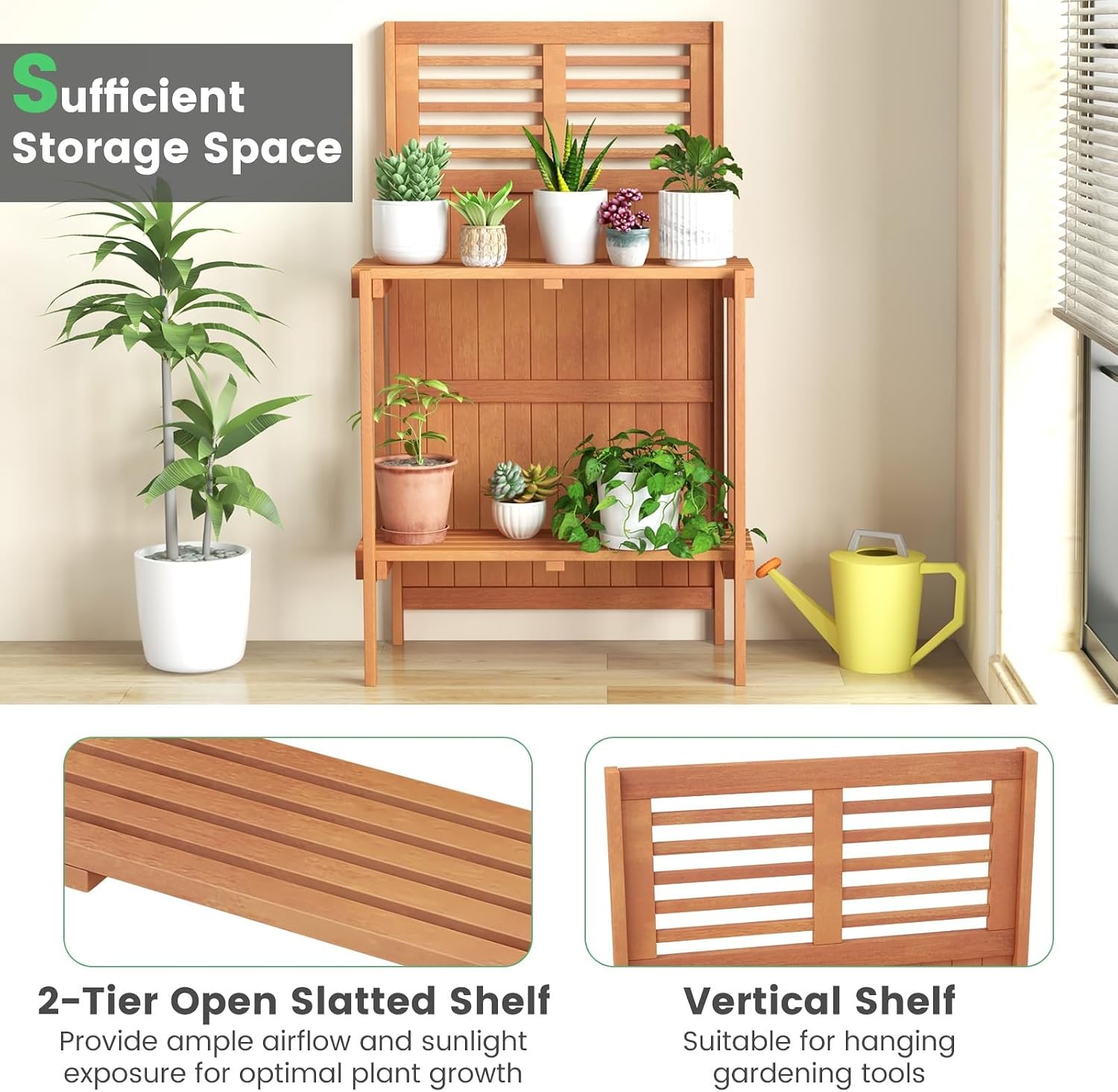 Garden Potting Bench Table Folding Potting Bench Outdoor Workstation