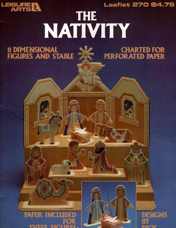 VINTAGE 1983 LA THE NATIVITY 11 DIMENSIONAL FIGURES AND STABLE BY DICK MARTIN