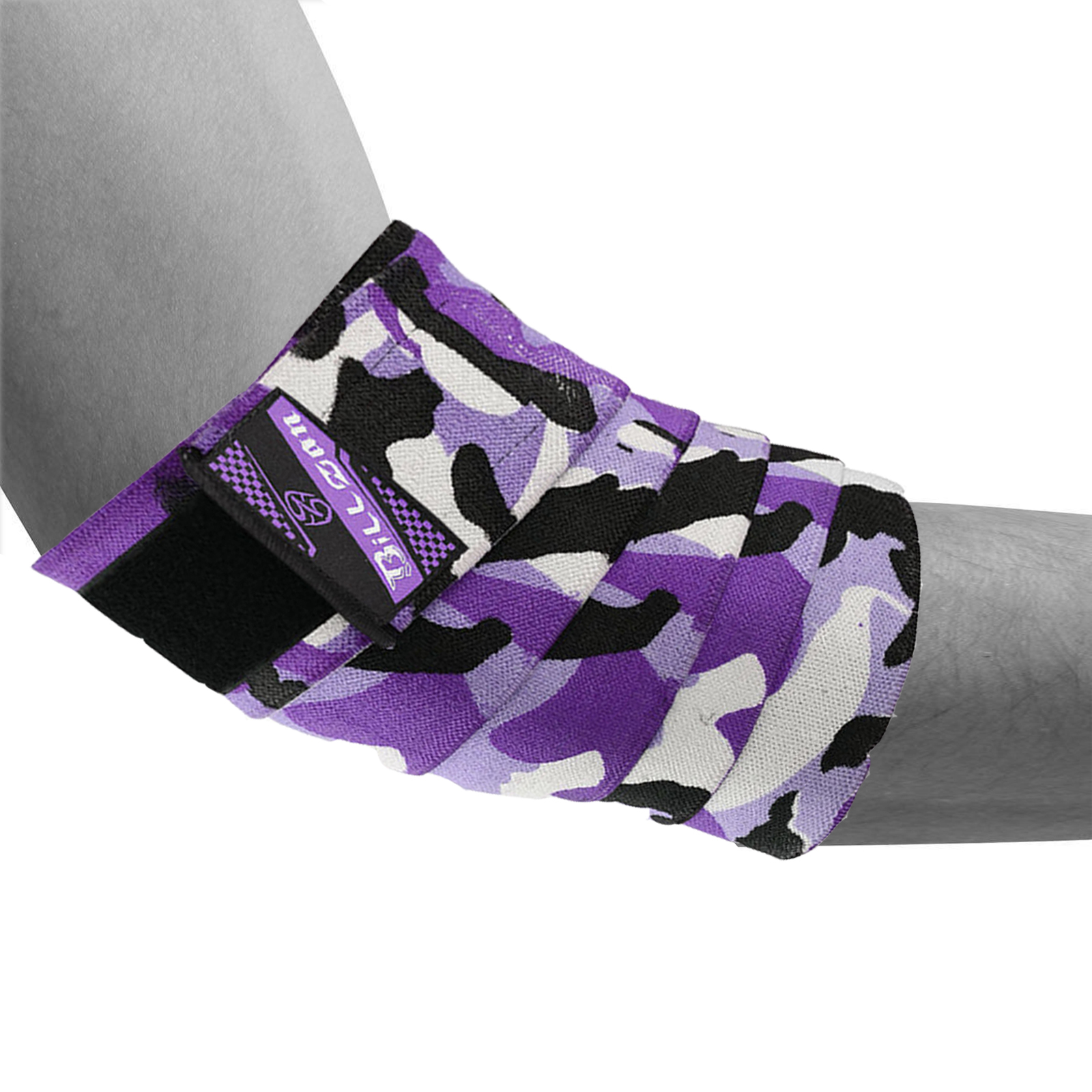 HEAVY DUTY ELBOW SLEEVES SUPPORT WRAPS GYM POWER WEIGHTLIFTING STRAP PURPLE CAMO
