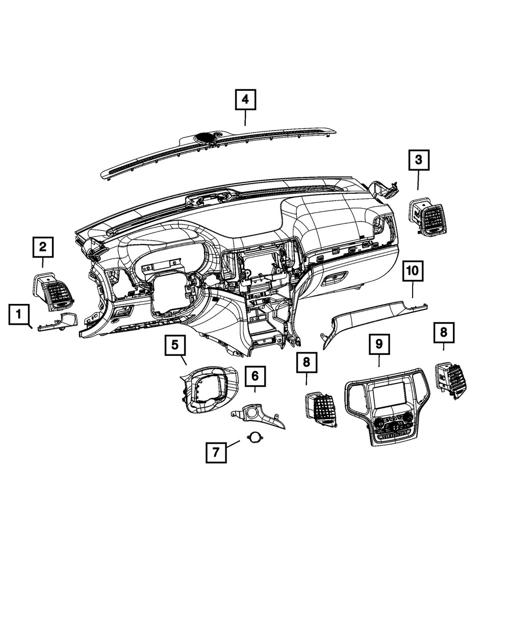 Genuine Mopar Instrument Panel Applique 5QW25AAAAC