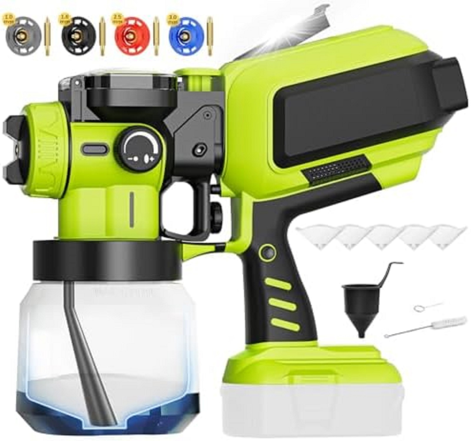 Cordless Paint Sprayer Compatible for Ryobi 18V Battery (NO Battery), HVLP Elect