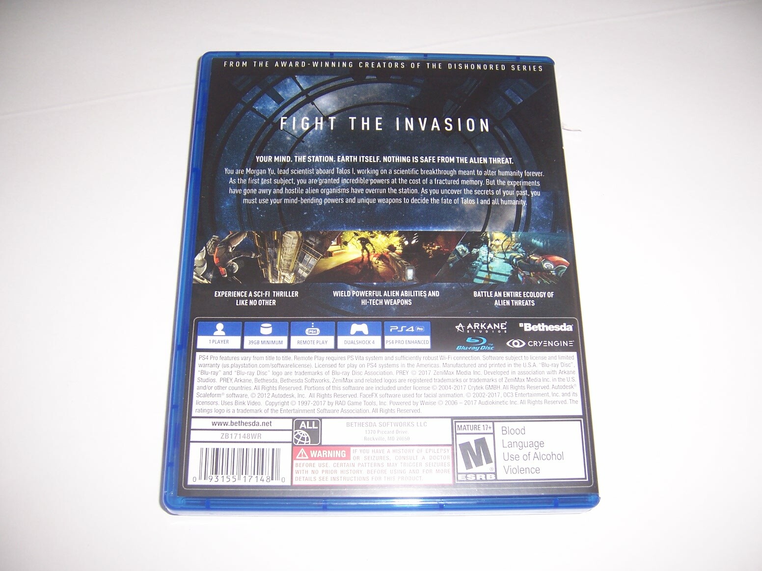 Original Box Case Replacement Sony PlayStation 4 PS4 Prey
