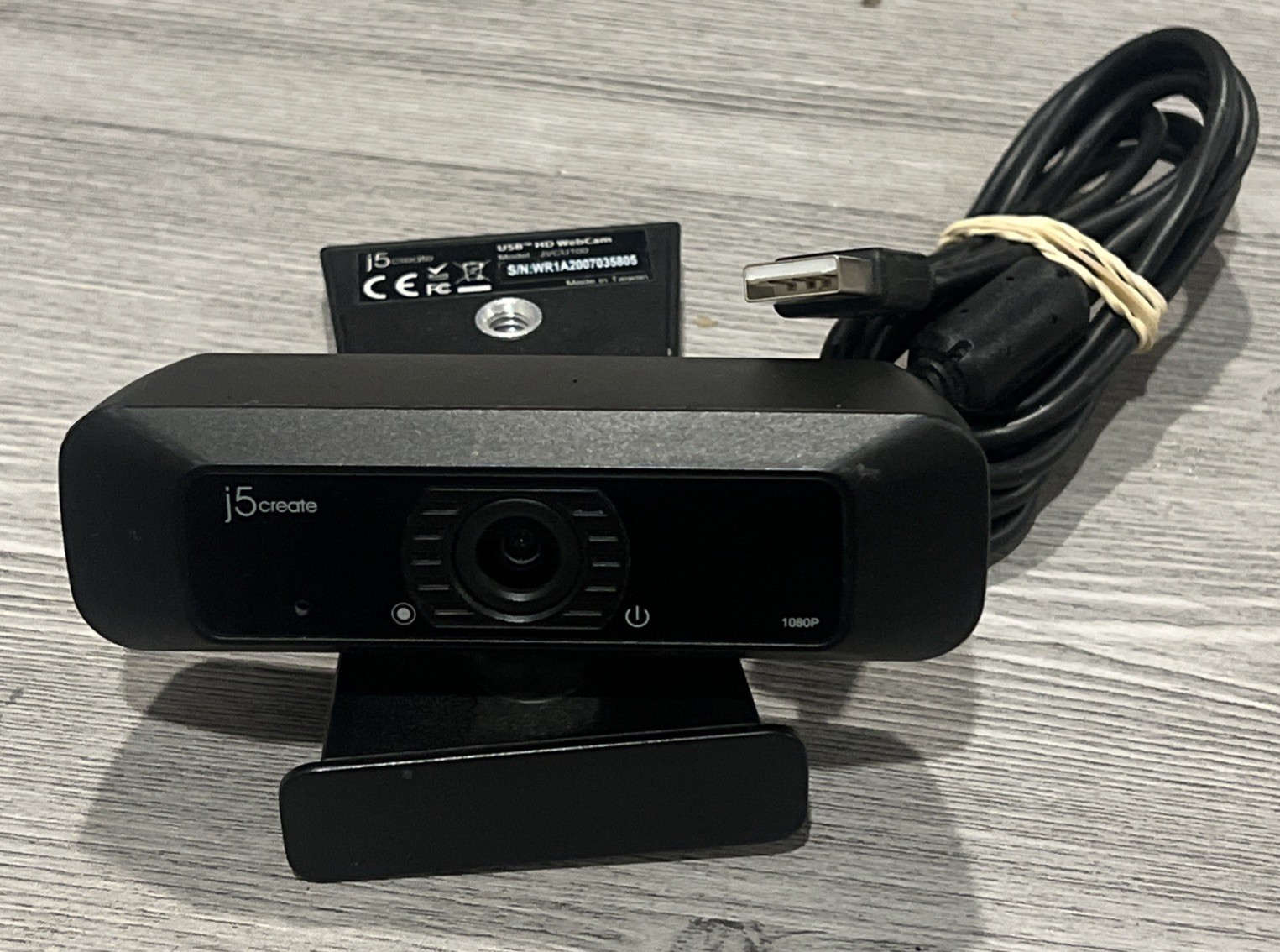 j5create JVCU100 USB HD Webcam w/ 360° Rotation -Black - Tested - FREE SHIP!