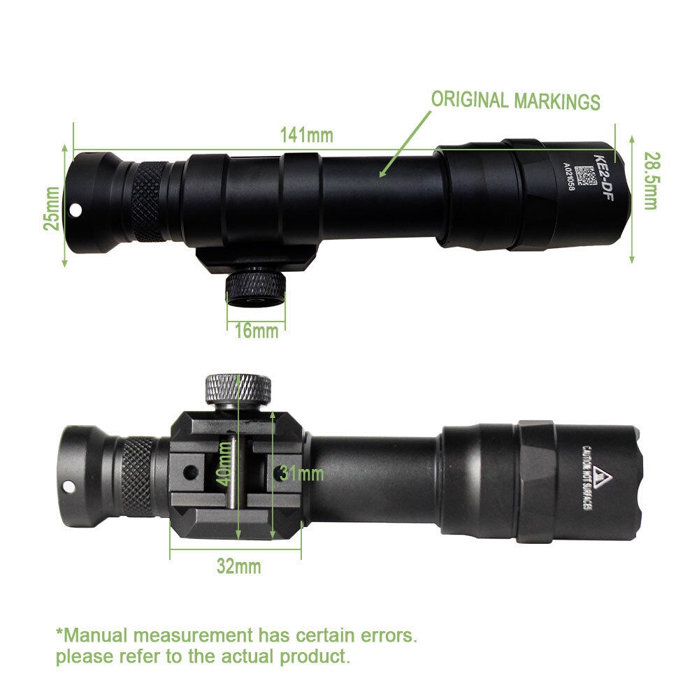 For M600DF Tactical Flashlight White LED Pressure Switch Mount Fit 20mm Rail