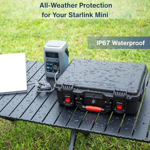 IP67 Waterproof Storage Case for Starlink Mini with Waterproof DC Female