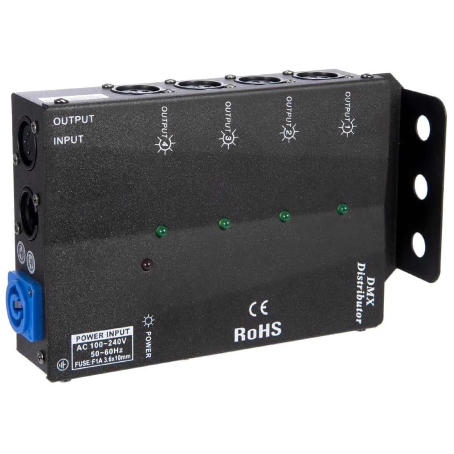 4-Way DMX Splitter Amplifier - Save Cable and Setup Time