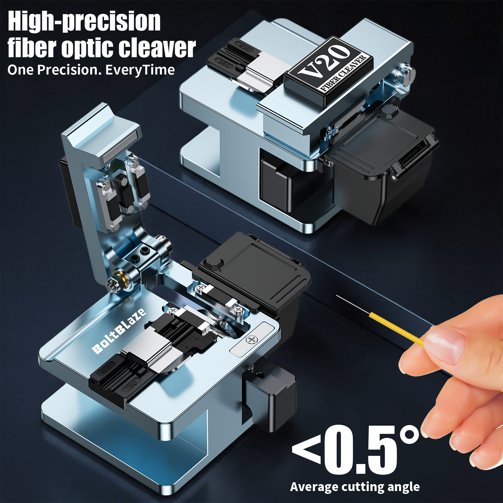 Professional FTTH Fiber Cutter with 16-Step Blade & Auto Return