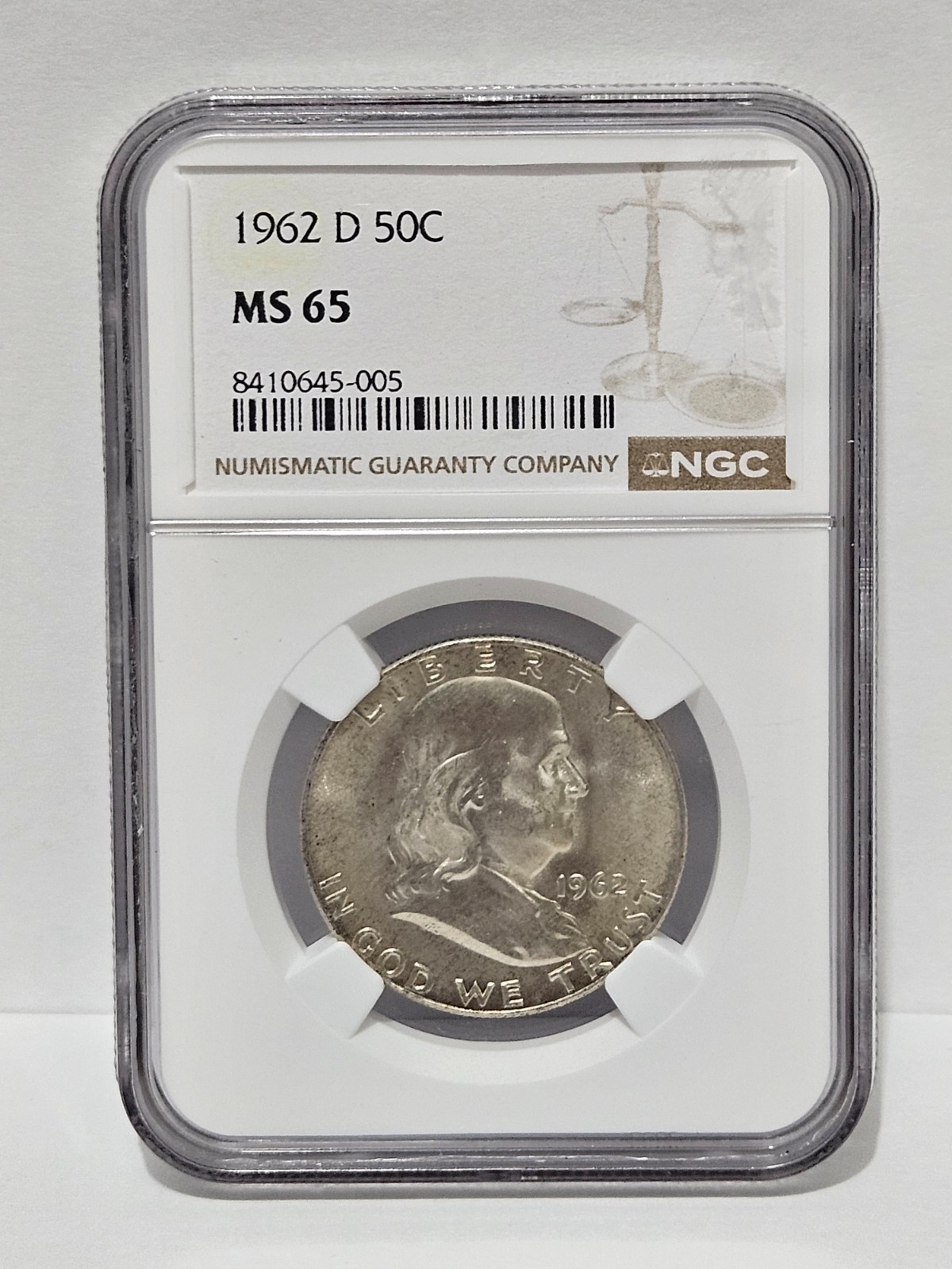 1962 d franklin half dollar ms65 - NGC Graded - Beautiful Coin