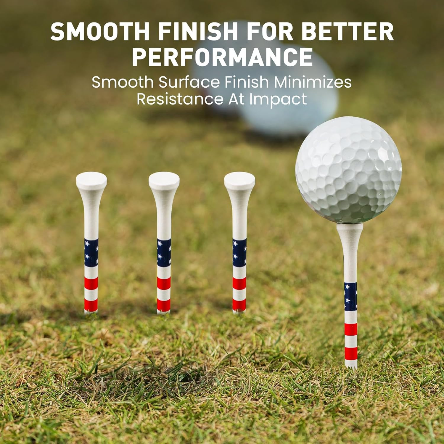 Golf Tees Wood 3 1/4 2 3/4 Inch Value 50/120 Count, Durable Tees with Bright ...