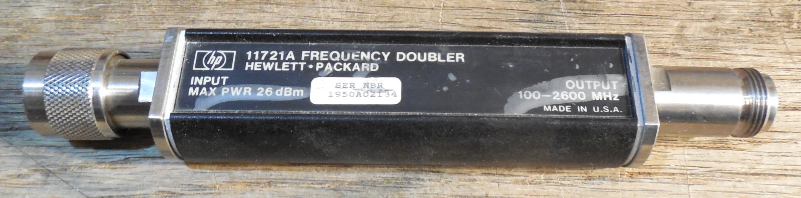 HP 11721A frequency doubler , output: 100 - 2600 Mhz , N Conn, Hewlett Packard