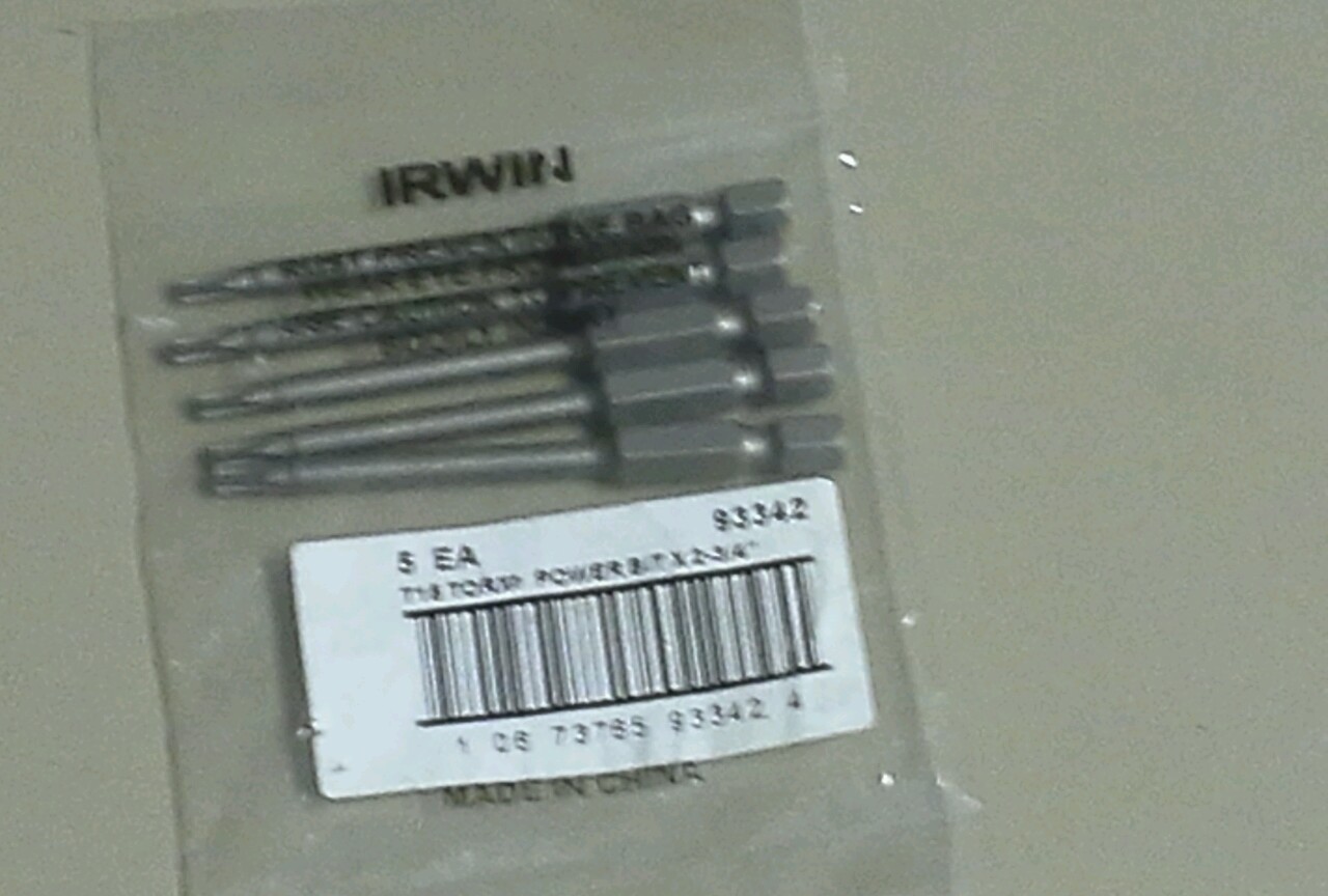 5  NEW 93342 IRWIN  T15 TORX POWER BIT X 2-3/4 , FREE SHIPPING!!!