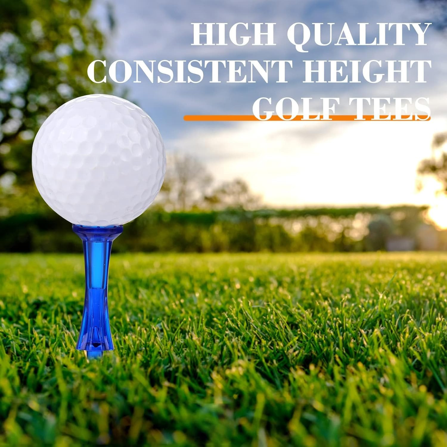 Golf Tees 3-1/4’’ 50 Count Plastic Golf Tees Reduced Friction & Side Spin Profes