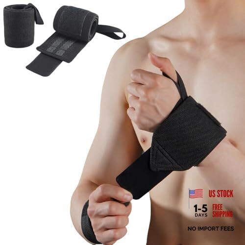 Wrist Wraps Wrist Brace Wrist Straps for Weightlifting, 1 Pair Lifting Black