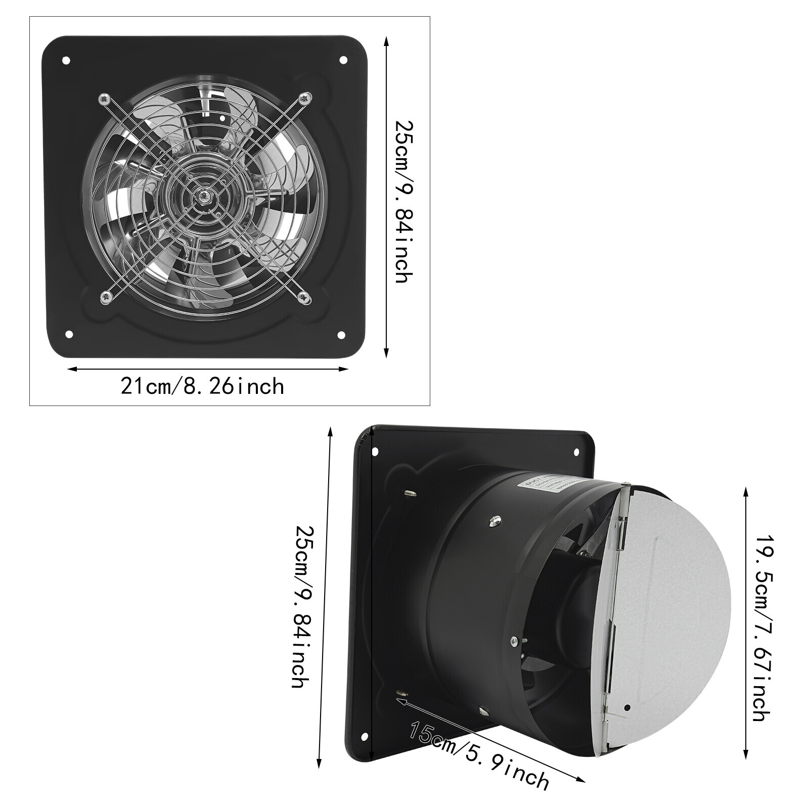 Exhaust Fan Wall/Window Mounted W/ Back-draft Damper for Kitchen Ventilation