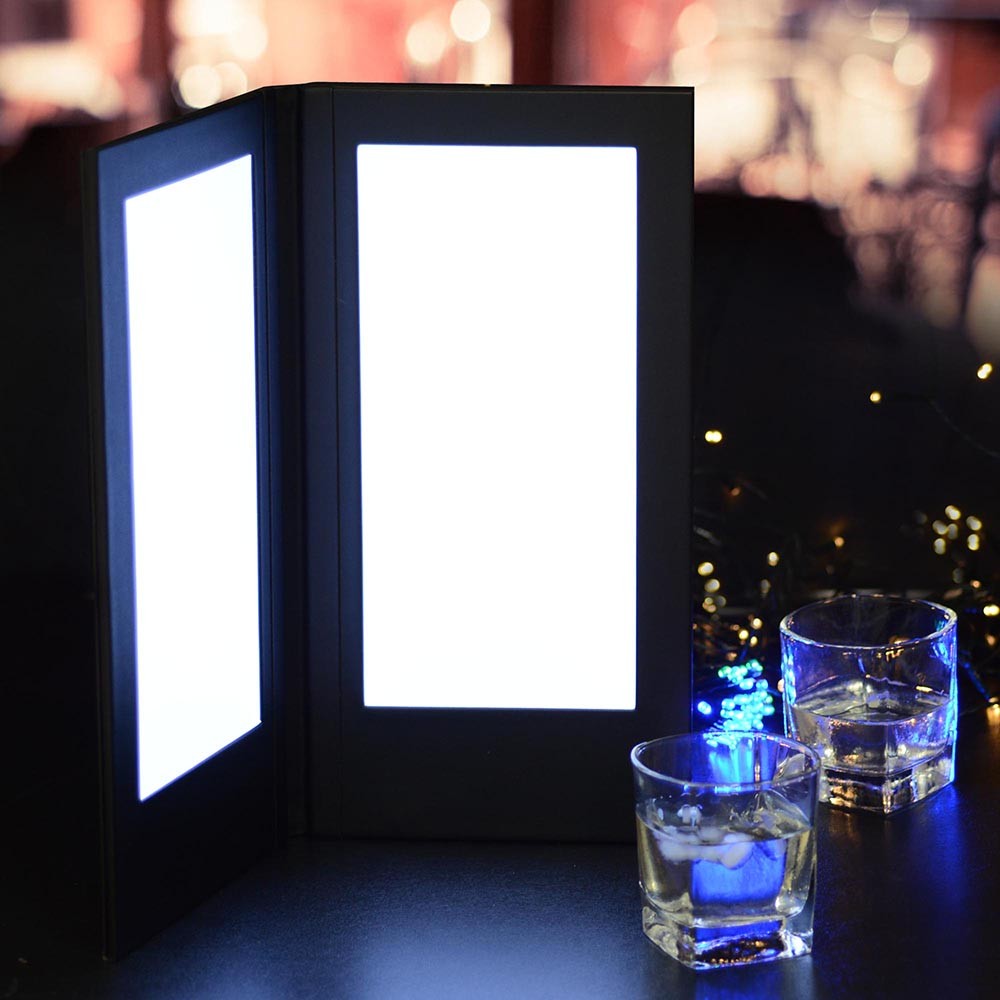 WeChef LED Backlit Menu Holder Cover  Single / Double / Trifold Panel Check