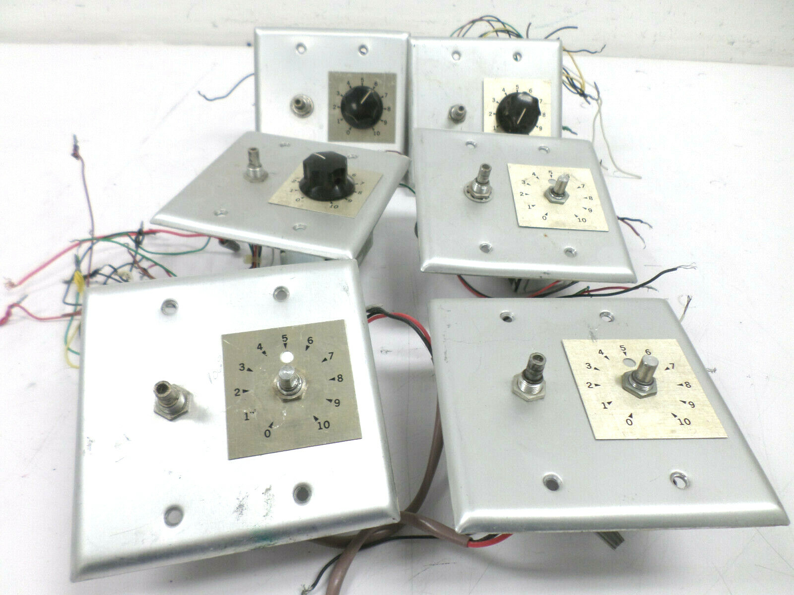 LOT OF 6 Double Gang Wall Mount Attenuators *MISSING KNOBS*