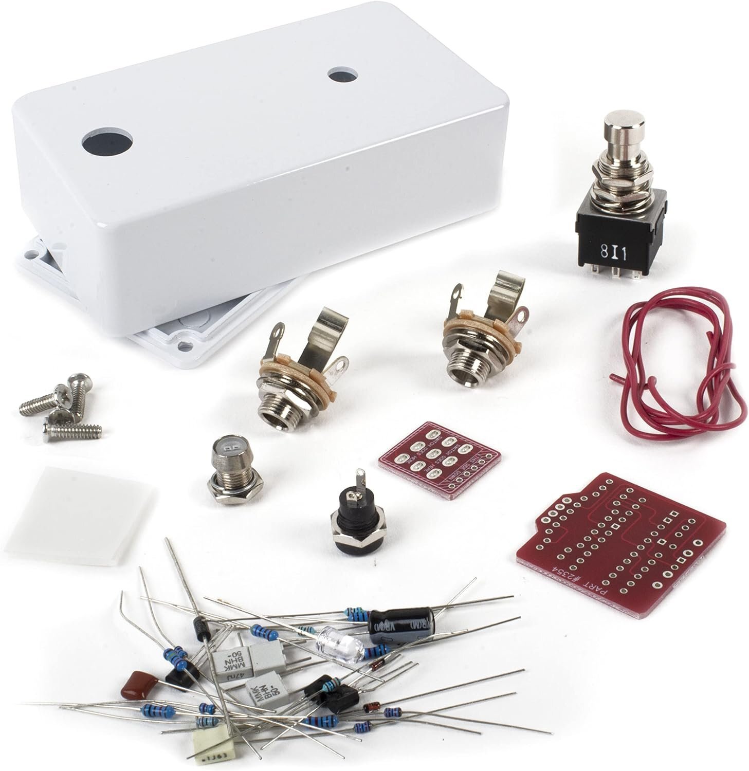 StewMac Interval Fuzz Pedal Kit, With White Enclosure (2354-W)