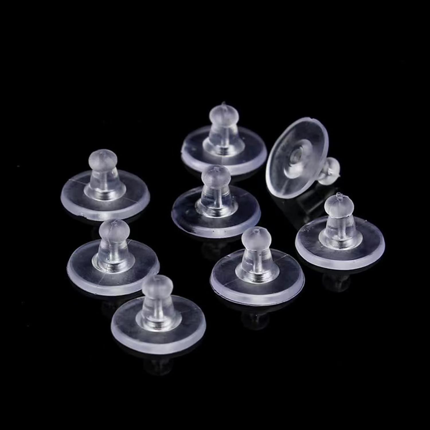 Rubber Earring Backs,100PCS Soft Clear Backs 100pcs clear