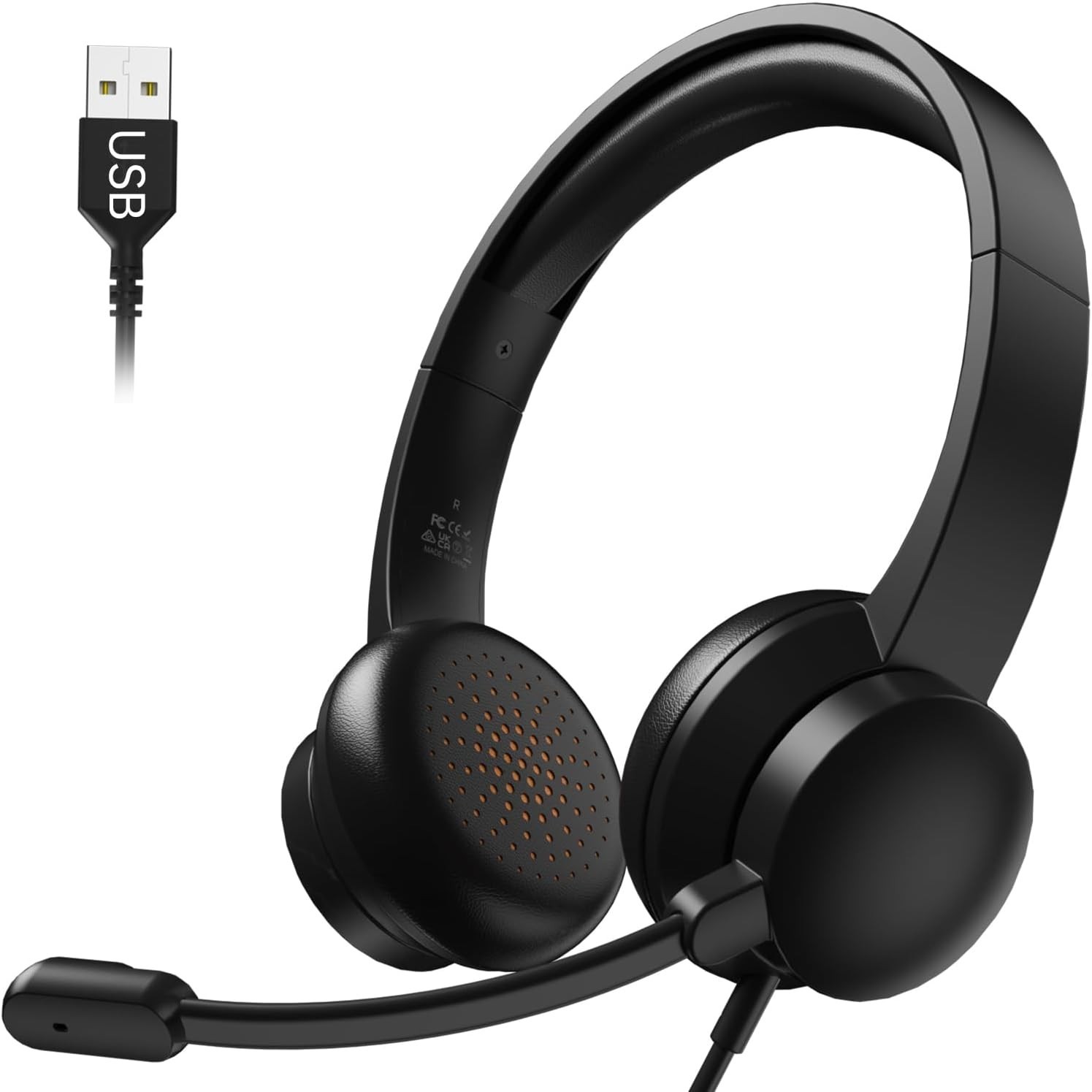 Wireless Headset with Mic for Work with AI Noise Cancelling Mic for Clear Calls,