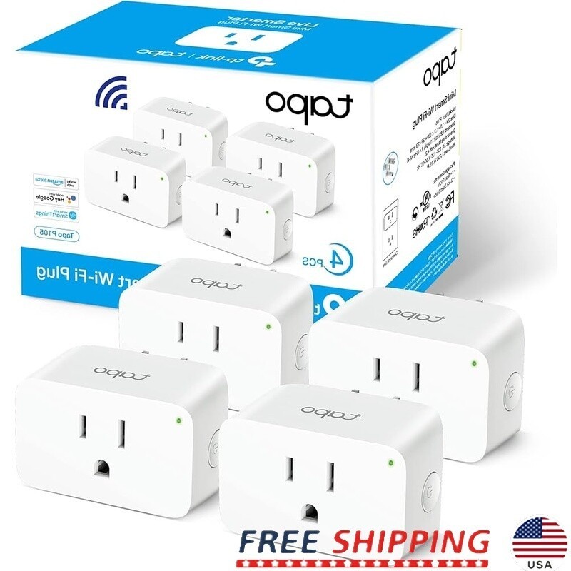 Smart Wi-Fi Plug Mini 15A Compatible W/ Alexa Google Home Easy Setup 4-Pack New
