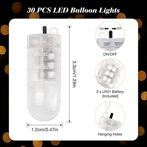 LED Balloon Lights 30Pcs with Switch | 30Pcs LED Balloon Lights Multicolor