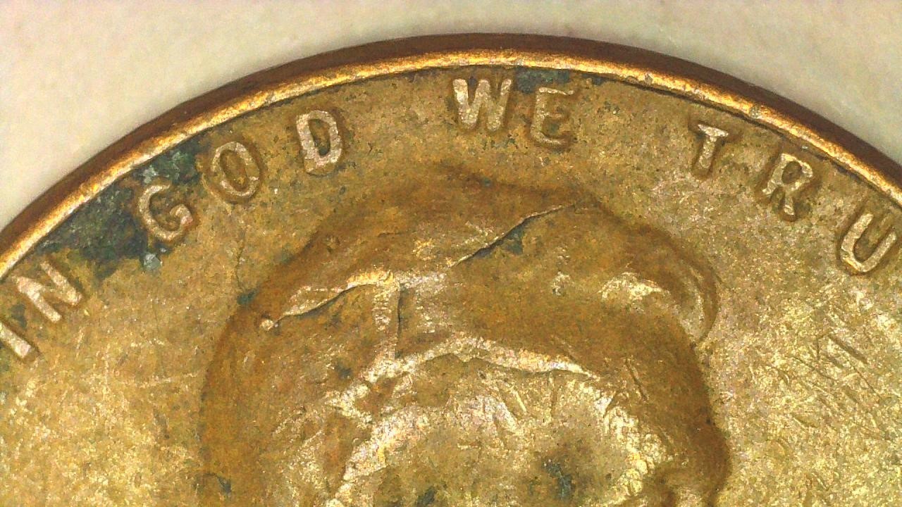 (4) 1955 Lincoln Wheat Cents with Die Crack Errors (H241)
