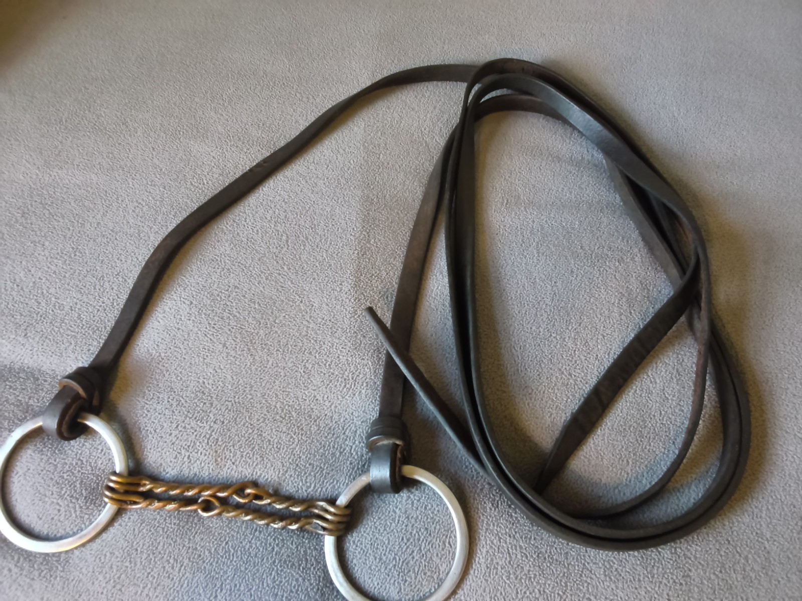 5" Double Twisted 5" Copper Snaffle, Loose Stainless Rings