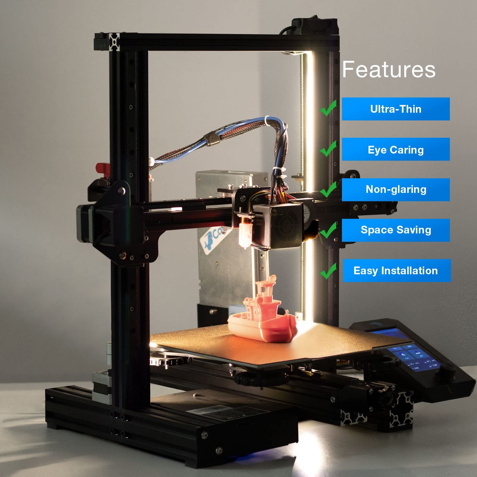 UniTak3D Ender 3 3D Printer LED Light 24V 7.5W Dual Sides Embedded Black
