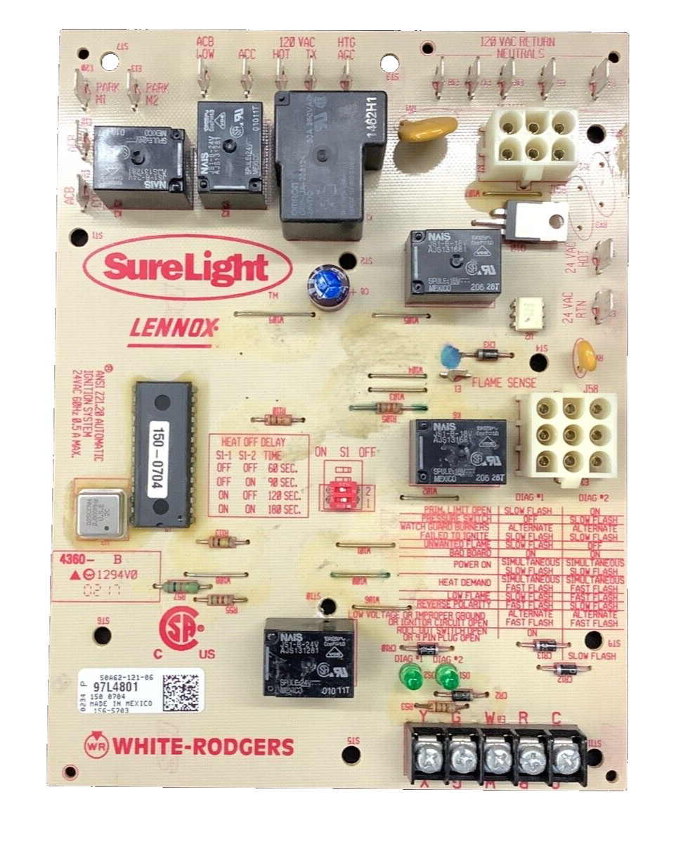 97L4801 OEM Furnace Control Circuit Board 50A62-121